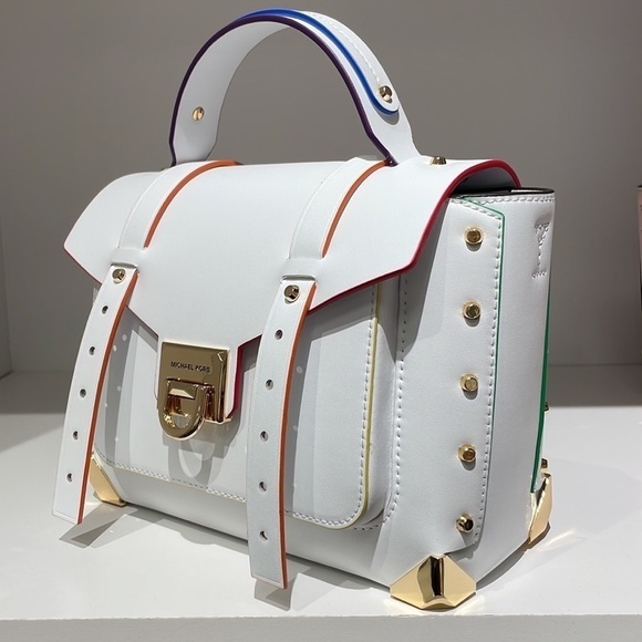 Michael Kors Manhattan white
satchel crossbody rainbow colors bright - Picture 5 of 8